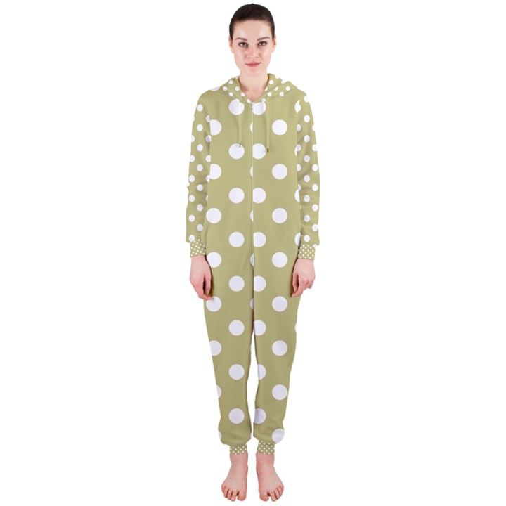 Lime Green Polka Dots Hooded Jumpsuit (Ladies) 