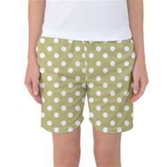 Lime Green Polka Dots Women s Basketball Shorts by GardenOfOphir