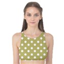 Lime Green Polka Dots Tank Bikini Top View1