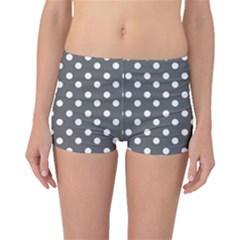 Gray Polka Dots Boyleg Bikini Bottoms by GardenOfOphir