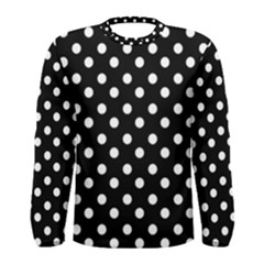 Black And White Polka Dots Men s Long Sleeve T-shirts by GardenOfOphir