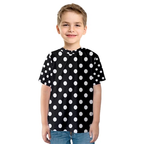 Black And White Polka Dots Kid s Sport Mesh Tees by GardenOfOphir