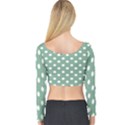 Mint Green Polka Dots Long Sleeve Crop Top View2