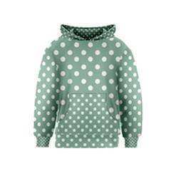 Mint Green Polka Dots Kid s Pullover Hoodies by GardenOfOphir