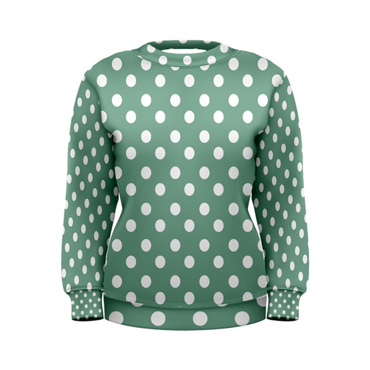 Mint Green Polka Dots Women s Sweatshirts