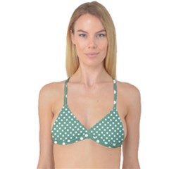 Mint Green Polka Dots Reversible Tri Bikini Tops by GardenOfOphir