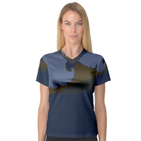 Ocean Waves Women s V-neck Sport Mesh Tee by digitaldivadesigns