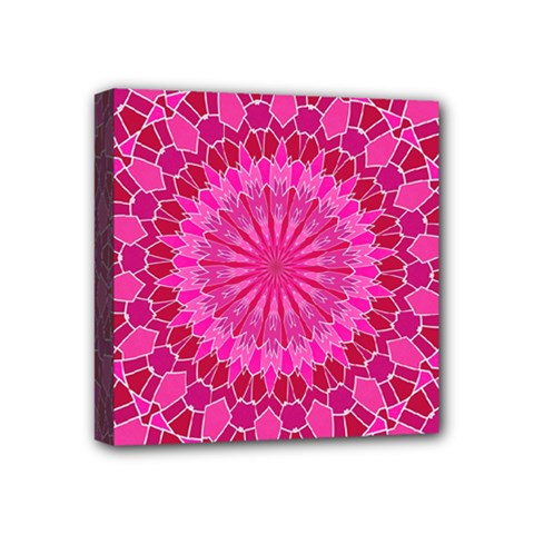 Pink And Red Mandala Mini Canvas 4  X 4  by LovelyDesigns4U