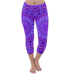 Purple Mandala Capri Winter Leggings 