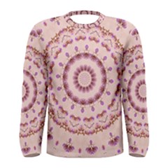 Pink And Purple Roses Mandala Men s Long Sleeve T-shirts