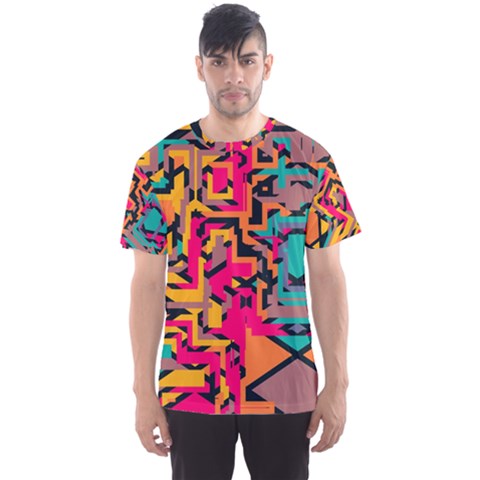 Colorful Shapes Men s Sport Mesh Tee by LalyLauraFLM