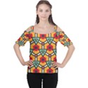 Triangles and hexagons pattern Women s Cutout Shoulder Tee View1