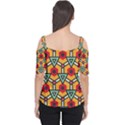 Triangles and hexagons pattern Women s Cutout Shoulder Tee View2