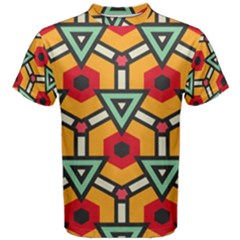 Triangles And Hexagons Pattern Men s Cotton Tee by LalyLauraFLM