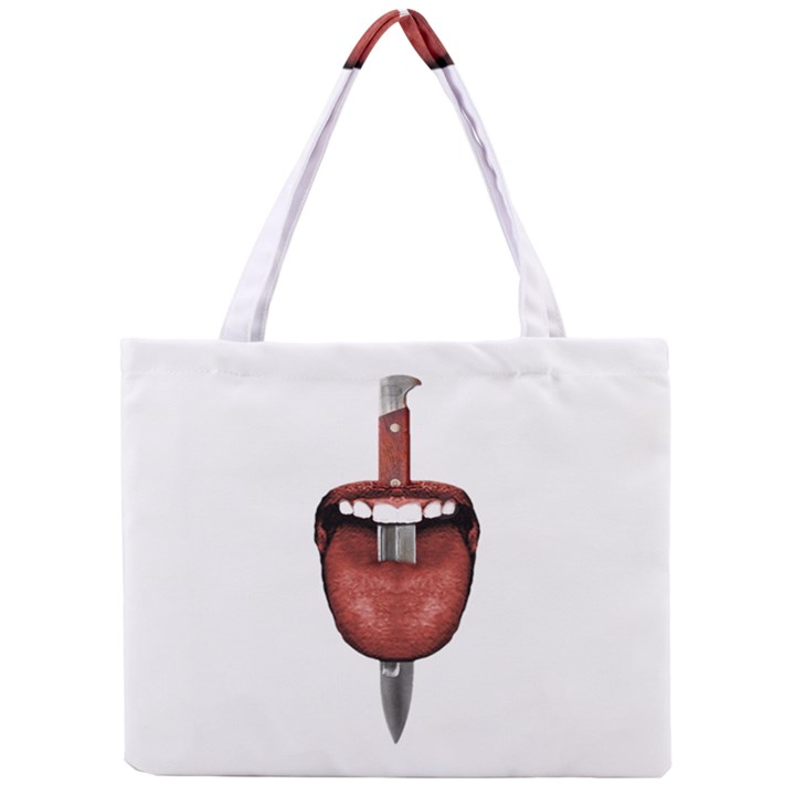 Tongue Cut By Kitchen Knife Photo Collage Tiny Tote Bags