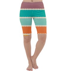 Rhombus And Retro Colors Stripes Pattern Cropped Leggings