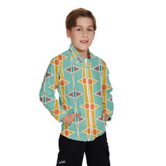 Rhombus Pattern In Retro Colors  Wind Breaker (kids) by LalyLauraFLM