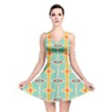 Rhombus pattern in retro colors  Reversible Skater Dress View1