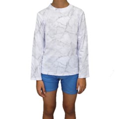 White Marble 2 Kid s Long Sleeve Swimwear by ArgosPhotography