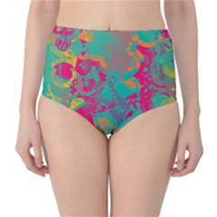 Fading Circles High-waist Bikini Bottoms by LalyLauraFLM