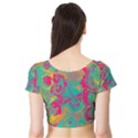 Fading circles Short Sleeve Crop Top View2