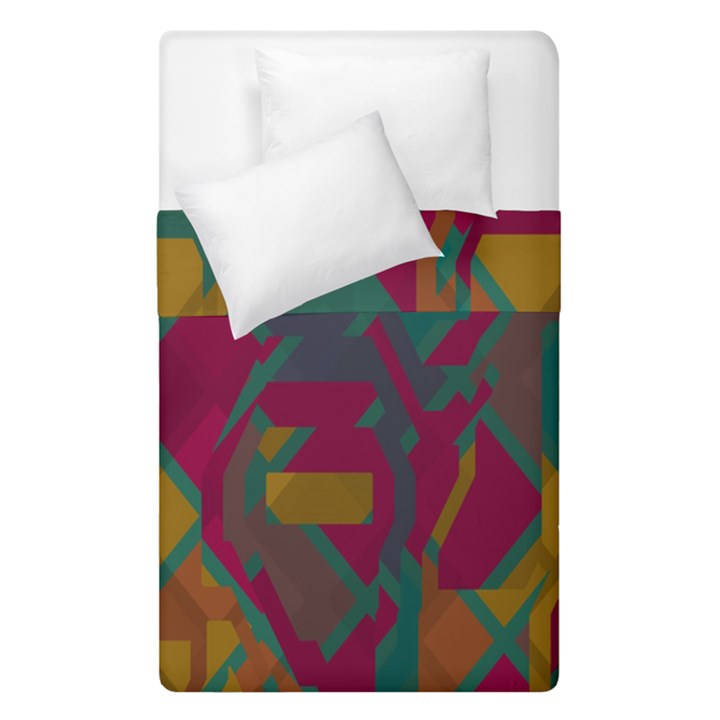 Geometric shapes in retro colors  Duvet Cover (Single Size)