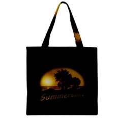 Sunset Scene At The Coast Of Montevideo Uruguay Zipper Grocery Tote Bags