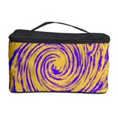 Purple And Orange Swirling Design Cosmetic Storage Cases by JDDesigns