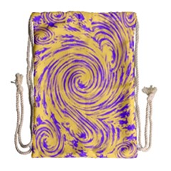 Purple And Orange Swirling Design Drawstring Bag (large) by JDDesigns