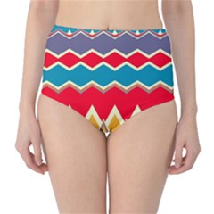 Chevrons And Rhombus High-waist Bikini Bottoms by LalyLauraFLM