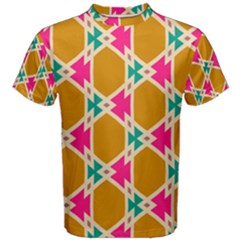 Connected Shapes Pattern Men s Cotton Tee by LalyLauraFLM