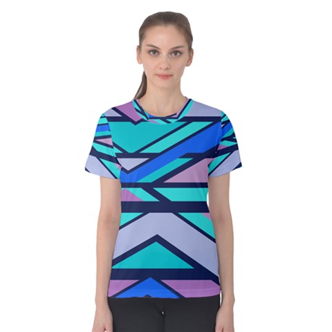 Angles And Stripes Women s Cotton Tee by LalyLauraFLM