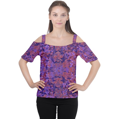 Intricate Patterned Textured Women s Cutout Shoulder Tee by dflcprintsclothing