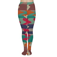 Retro Colors Distorted Shapes Tights