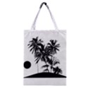 Tropical Scene Island Sunset Illustration Classic Tote Bags View1