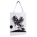 Tropical Scene Island Sunset Illustration Classic Tote Bags View2