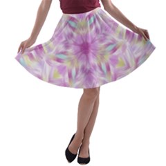 Pink Petal A-line Skater Skirt by WhiskeyDesigns