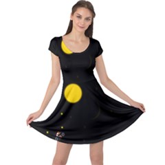 Cycle To The Moon Cap Sleeve Dresses by JDDesigns