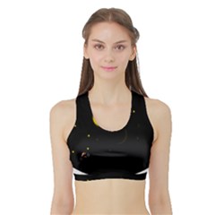 Cycle To The Moon Women s Sports Bra With Border