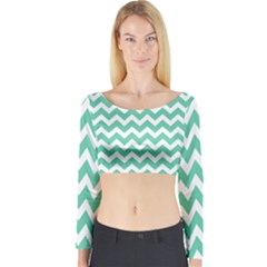 Chevron Pattern Gifts Long Sleeve Crop Top