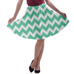 Chevron Pattern Gifts A-line Skater Skirt