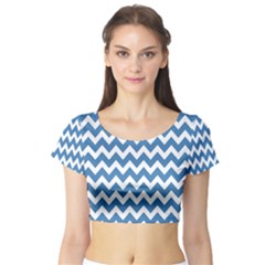 Chevron Pattern Gifts Short Sleeve Crop Top by GardenOfOphir