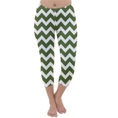 Chevron Pattern Gifts Capri Winter Leggings  by GardenOfOphir