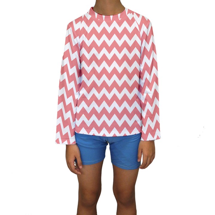 Chevron Pattern Gifts Kid s Long Sleeve Swimwear