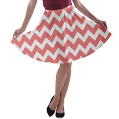 Chevron Pattern Gifts A-line Skater Skirt by GardenOfOphir