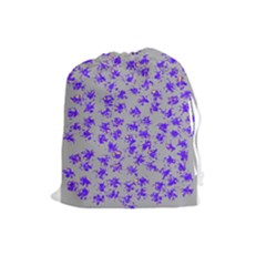 Purple Pattern Drawstring Pouches (large)  by JDDesigns