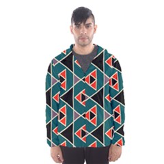 Triangles In Retro Colors Pattern Mesh Lined Wind Breaker (men) by LalyLauraFLM