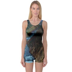 Yellowstone Lower Falls One Piece Boyleg Swimsuit by trendistuff