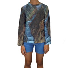 Yellowstone Lower Falls Kid s Long Sleeve Swimwear by trendistuff