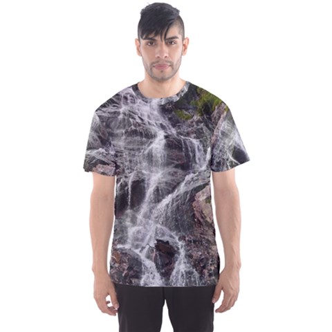 Mountain Waterfall Men s Sport Mesh Tees by trendistuff